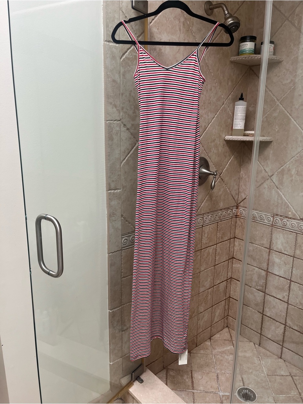 American Apparel Red and White Striped Maxi Dress